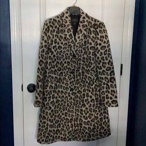 Ann Taylor Leopard print wool blend coat